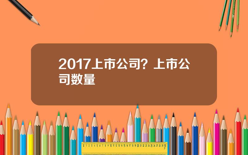 2017上市公司？上市公司数量