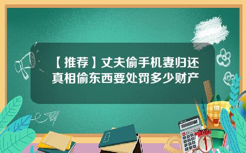 【推荐】丈夫偷手机妻归还真相偷东西要处罚多少财产