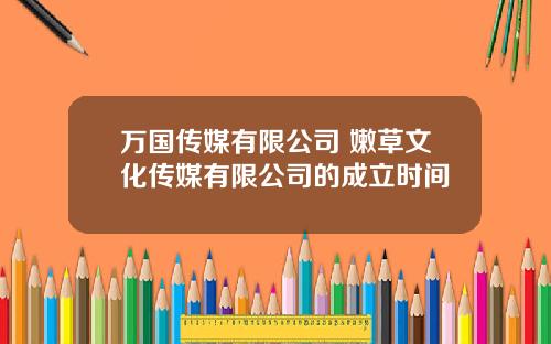 万国传媒有限公司 嫩草文化传媒有限公司的成立时间