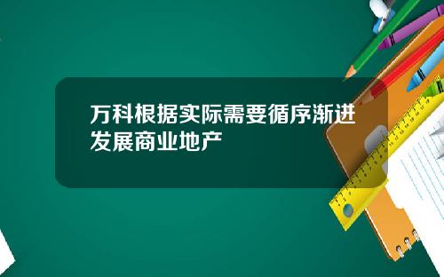 万科根据实际需要循序渐进发展商业地产