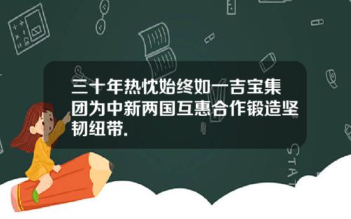 三十年热忱始终如一吉宝集团为中新两国互惠合作锻造坚韧纽带.