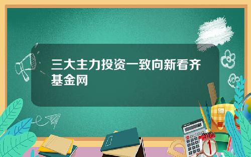 三大主力投资一致向新看齐基金网