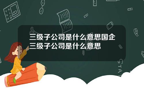 三级子公司是什么意思国企三级子公司是什么意思