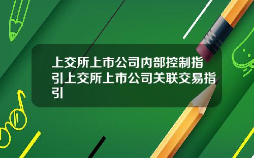 上交所上市公司内部控制指引上交所上市公司关联交易指引