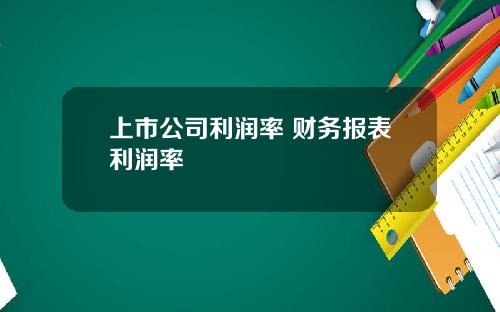 上市公司利润率 财务报表利润率