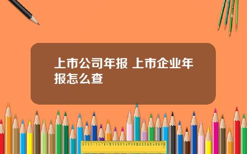 上市公司年报 上市企业年报怎么查