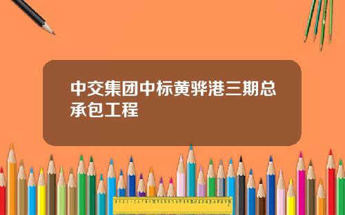 中交集团中标黄骅港三期总承包工程