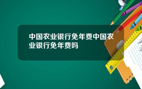 中国农业银行免年费中国农业银行免年费吗