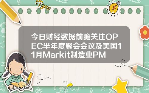 今日财经数据前瞻关注OPEC半年度聚会会议及美国11月Markit制造业PMI