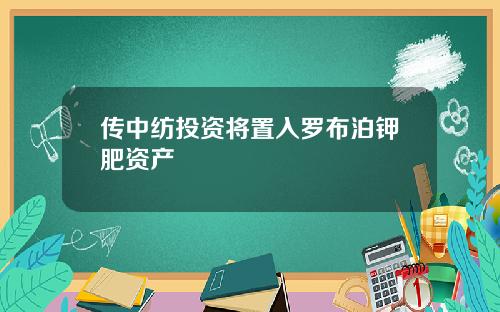 传中纺投资将置入罗布泊钾肥资产