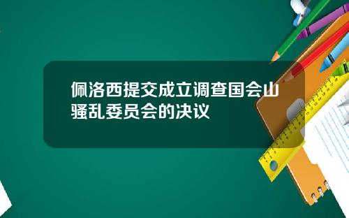 佩洛西提交成立调查国会山骚乱委员会的决议