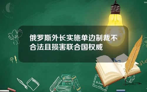 俄罗斯外长实施单边制裁不合法且损害联合国权威