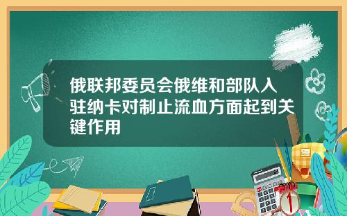 俄联邦委员会俄维和部队入驻纳卡对制止流血方面起到关键作用