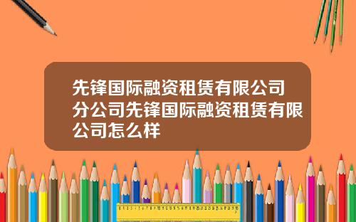 先锋国际融资租赁有限公司分公司先锋国际融资租赁有限公司怎么样