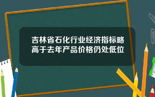 吉林省石化行业经济指标略高于去年产品价格仍处低位