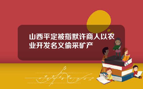 山西平定被指默许商人以农业开发名义偷采矿产