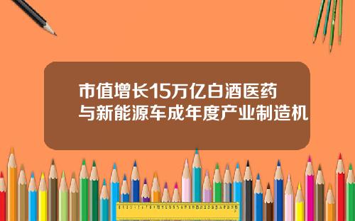 市值增长15万亿白酒医药与新能源车成年度产业制造机