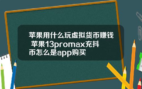 苹果用什么玩虚拟货币赚钱 苹果13promax充抖币怎么是app购买