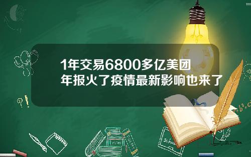 1年交易6800多亿美团年报火了疫情最新影响也来了