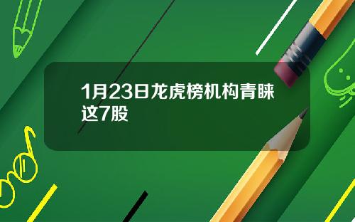 1月23日龙虎榜机构青睐这7股