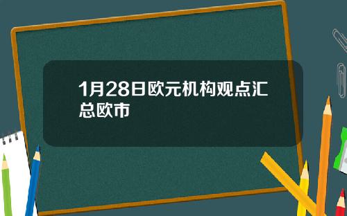 1月28日欧元机构观点汇总欧市