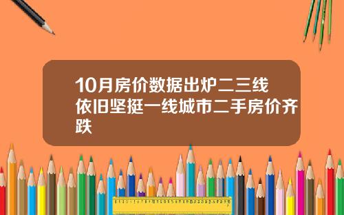 10月房价数据出炉二三线依旧坚挺一线城市二手房价齐跌