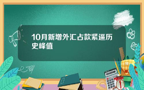 10月新增外汇占款紧逼历史峰值