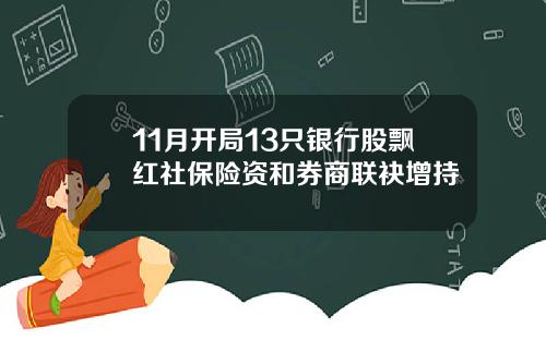 11月开局13只银行股飘红社保险资和券商联袂增持