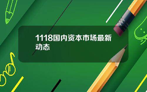 1118国内资本市场最新动态