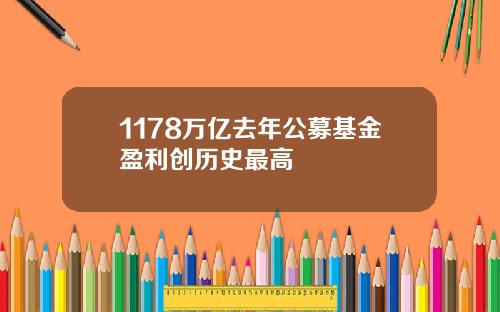 1178万亿去年公募基金盈利创历史最高