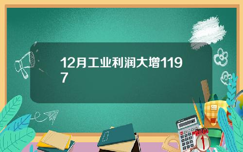 12月工业利润大增1197