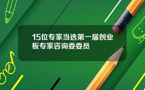 15位专家当选第一届创业板专家咨询委委员