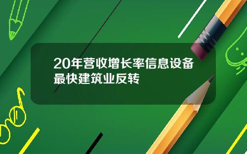 20年营收增长率信息设备最快建筑业反转