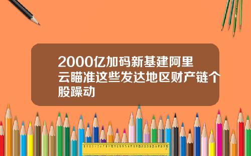 2000亿加码新基建阿里云瞄准这些发达地区财产链个股躁动