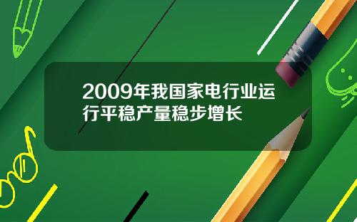 2009年我国家电行业运行平稳产量稳步增长