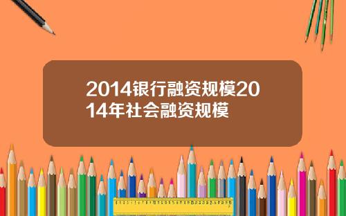 2014银行融资规模2014年社会融资规模