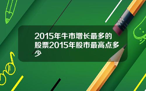 2015年牛市增长最多的股票2015年股市最高点多少