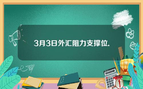 3月3日外汇阻力支撑位.