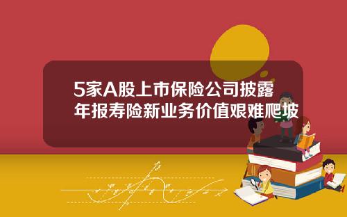 5家A股上市保险公司披露年报寿险新业务价值艰难爬坡