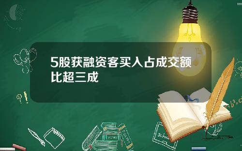 5股获融资客买入占成交额比超三成