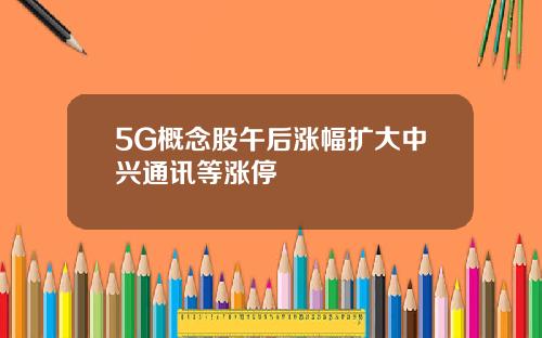 5G概念股午后涨幅扩大中兴通讯等涨停