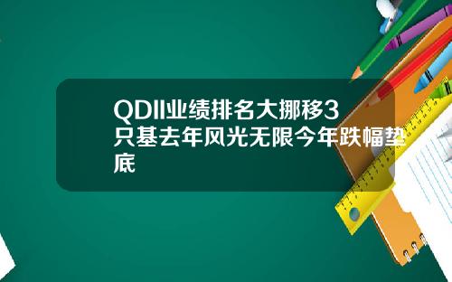 QDII业绩排名大挪移3只基去年风光无限今年跌幅垫底