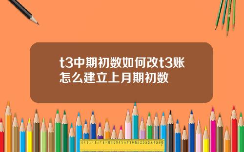 t3中期初数如何改t3账怎么建立上月期初数