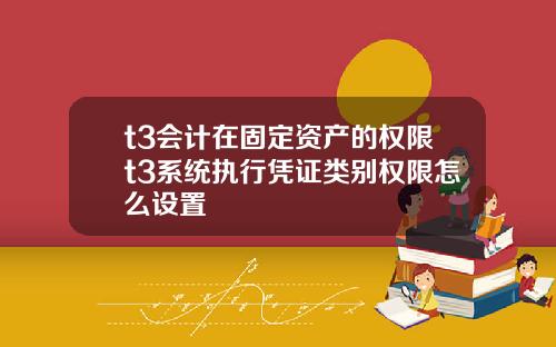 t3会计在固定资产的权限t3系统执行凭证类别权限怎么设置