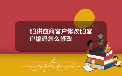 t3供应商客户修改t3客户编码怎么修改