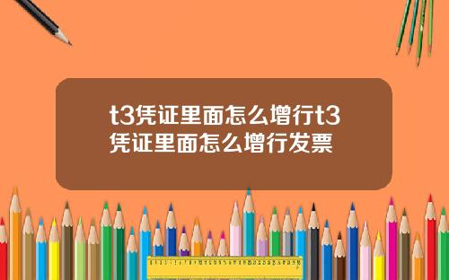 t3凭证里面怎么增行t3凭证里面怎么增行发票