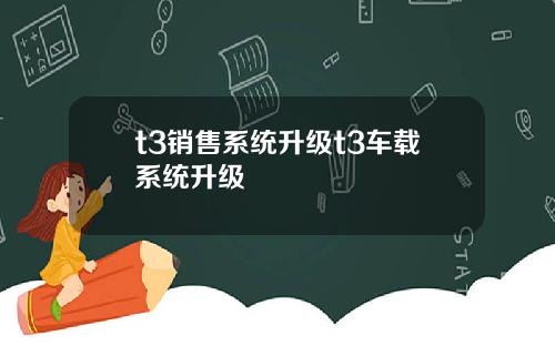 t3销售系统升级t3车载系统升级