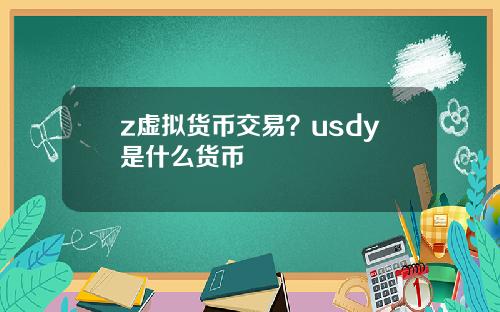 z虚拟货币交易？usdy是什么货币