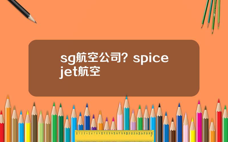 sg航空公司？spicejet航空