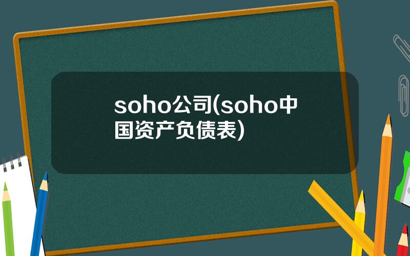 soho公司(soho中国资产负债表)